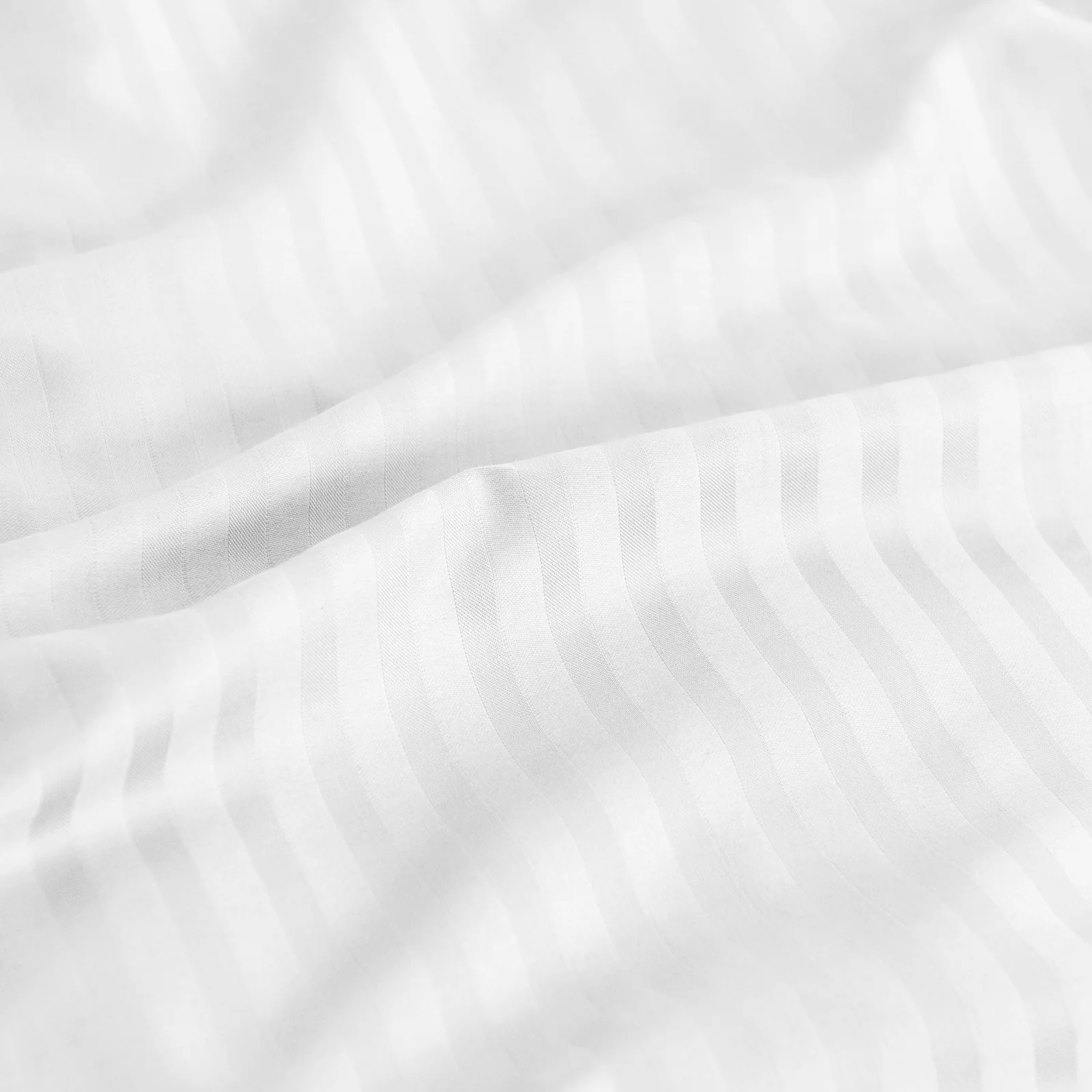 KENSINGTON 1200TC COTTON SHEET SET IN STRIPE-DOUBLE - WHITE - Image 6