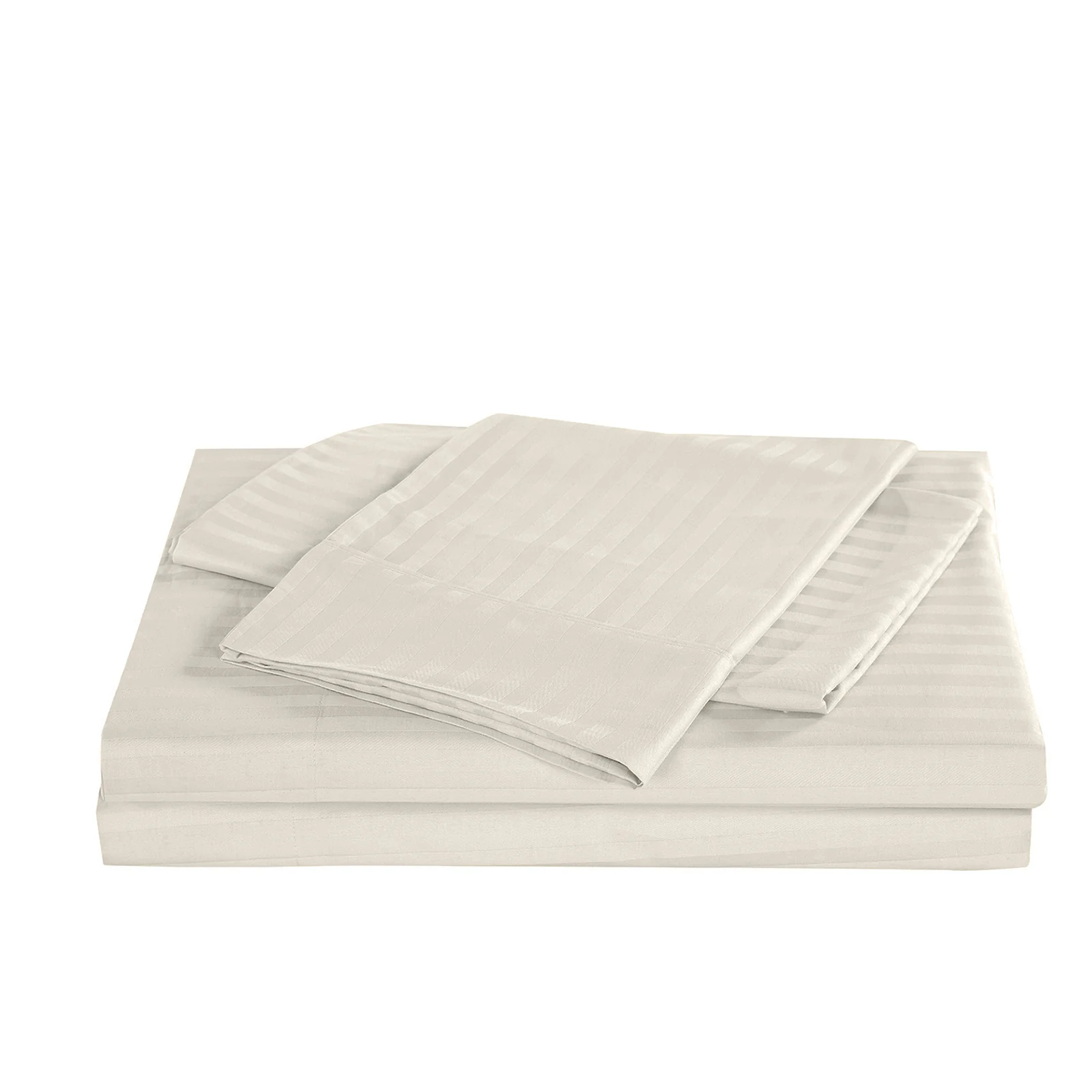 KENSINGTON 1200TC COTTON SHEET SET IN STRIPE-KING - SAND - Image 6
