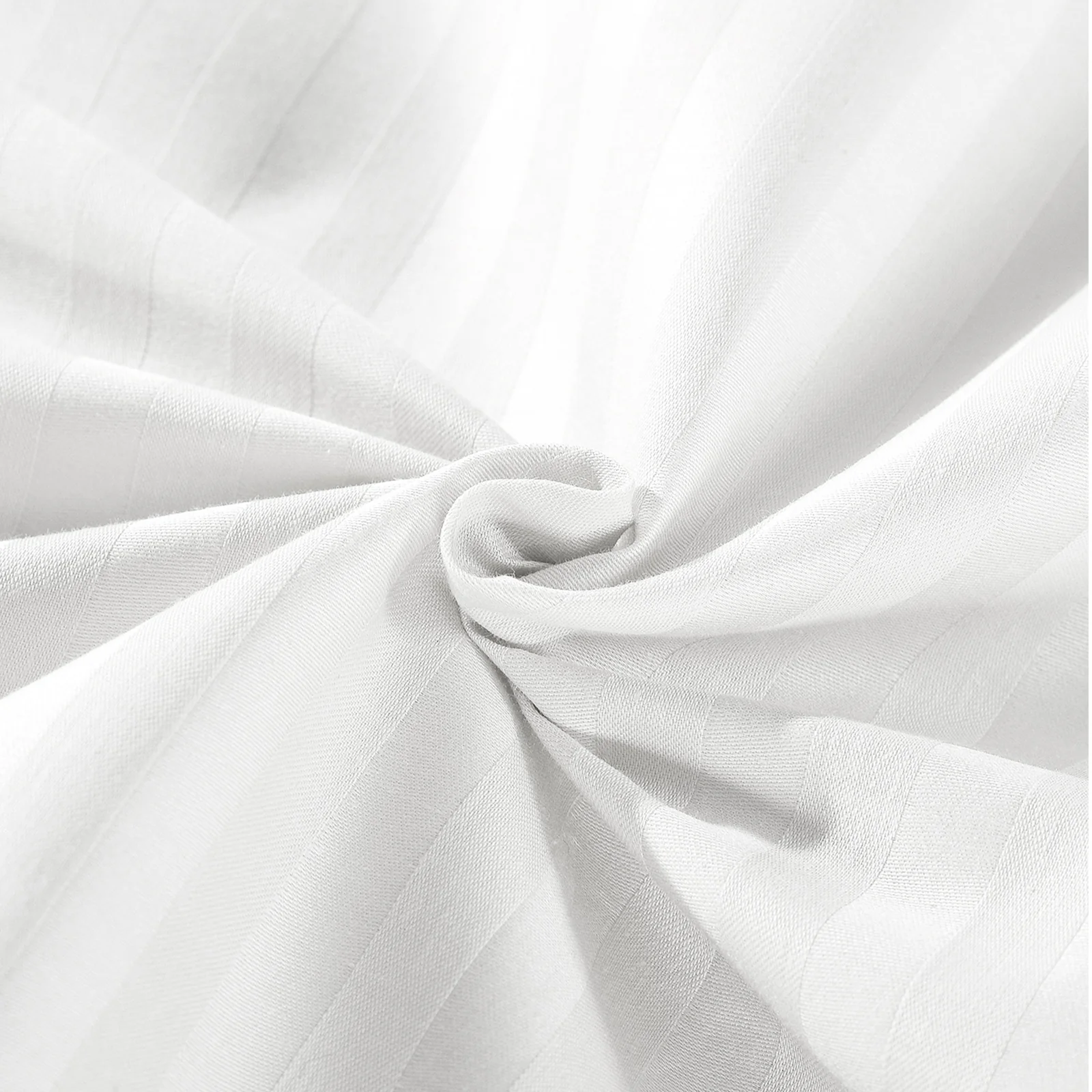 KENSINGTON 1200TC COTTON SHEET SET IN STRIPE-KING - WHITE - Image 7