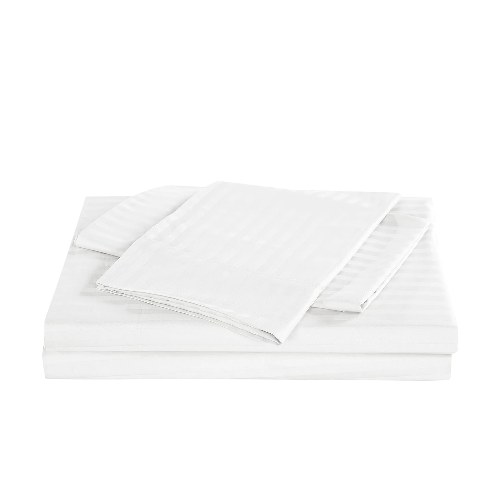 KENSINGTON 1200TC COTTON SHEET SET IN STRIPE-QUEEN - WHITE - Image 5