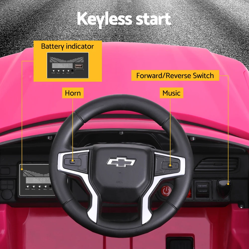 Kids Ride On Car Licensed Chevrolet Tahoe Electric Toys Horn Remote 12V Pink - Image 4