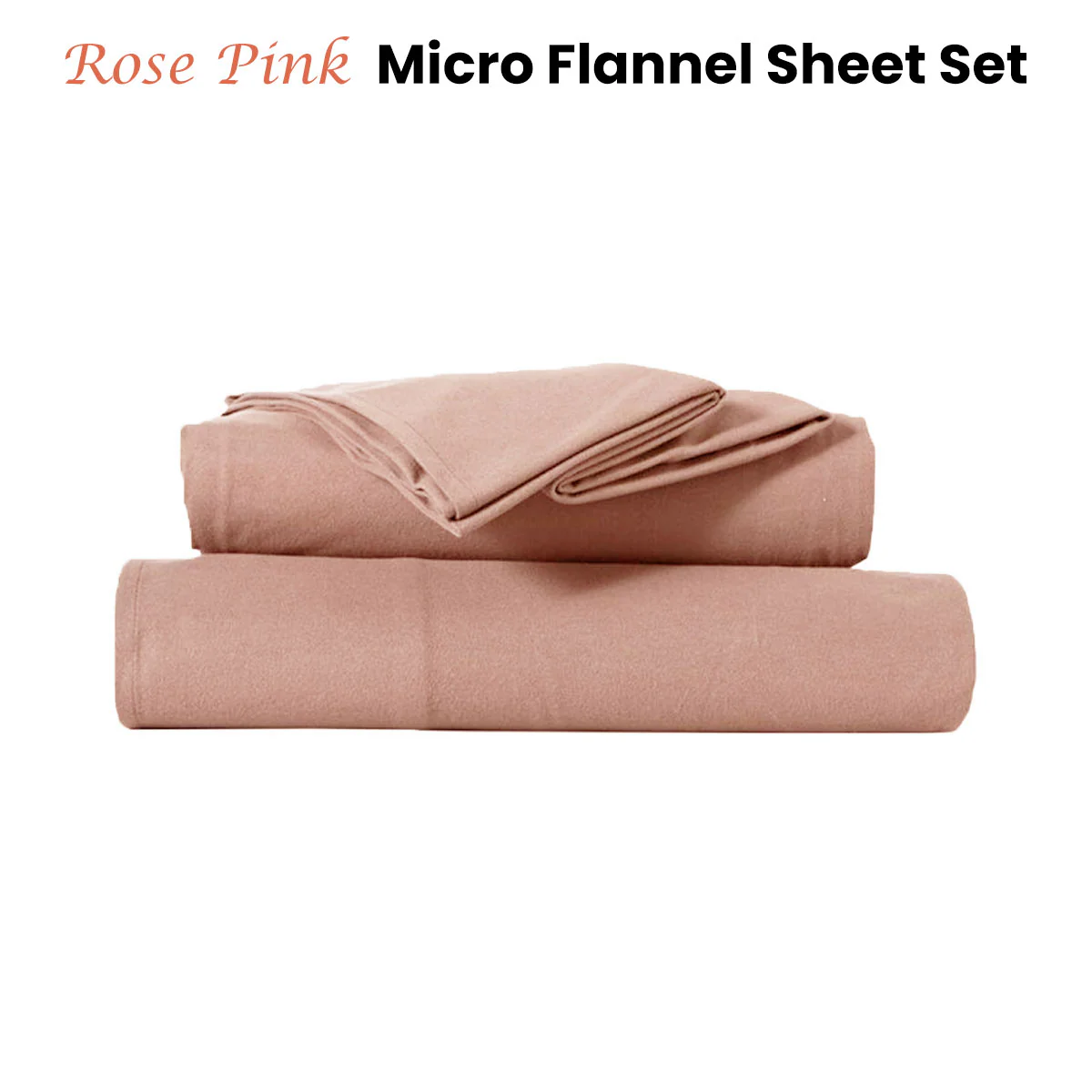 Kingtex Ultra-Soft Micro Flannel Sheet Set 40 cm Wall Rose Pink King - Image 2