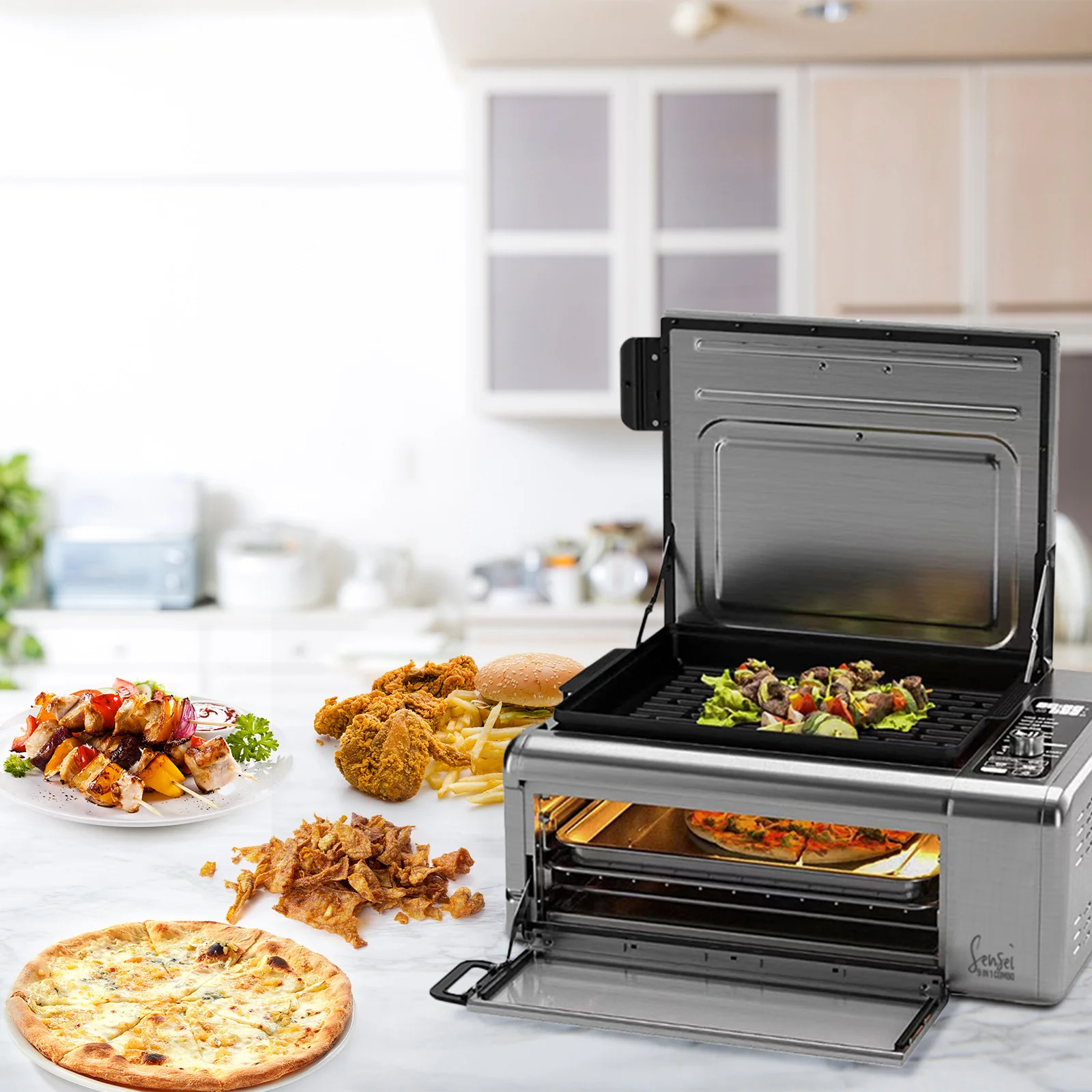 Kitchen Couture 9-In-1 Sensei XL Flip Air Fryer Oven Grill Stainless Steel - Image 7