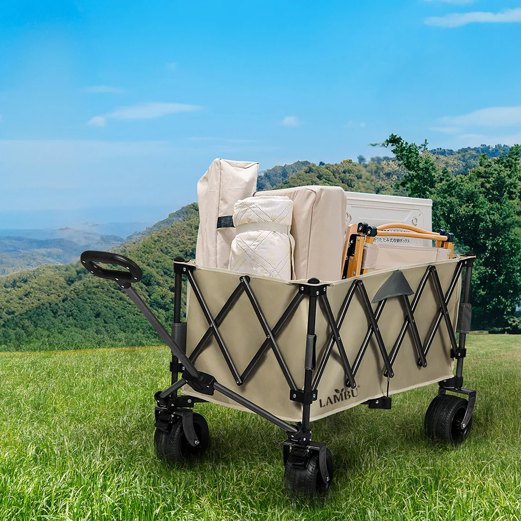 Lambu Folding Wagon Cart Khaki - Image 7