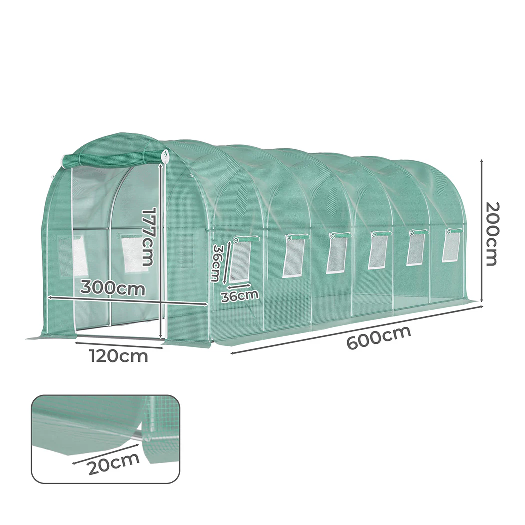 Lambu Greenhouse Walk-In Green House Shed 6M - Image 2