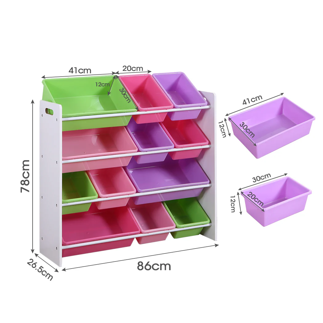 Levede 12Bins Kids Toy Box Bookshelf - Image 2