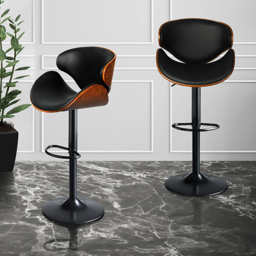 Levede 1x Bar Stools Gas Lift Kitchen Black - Image 6