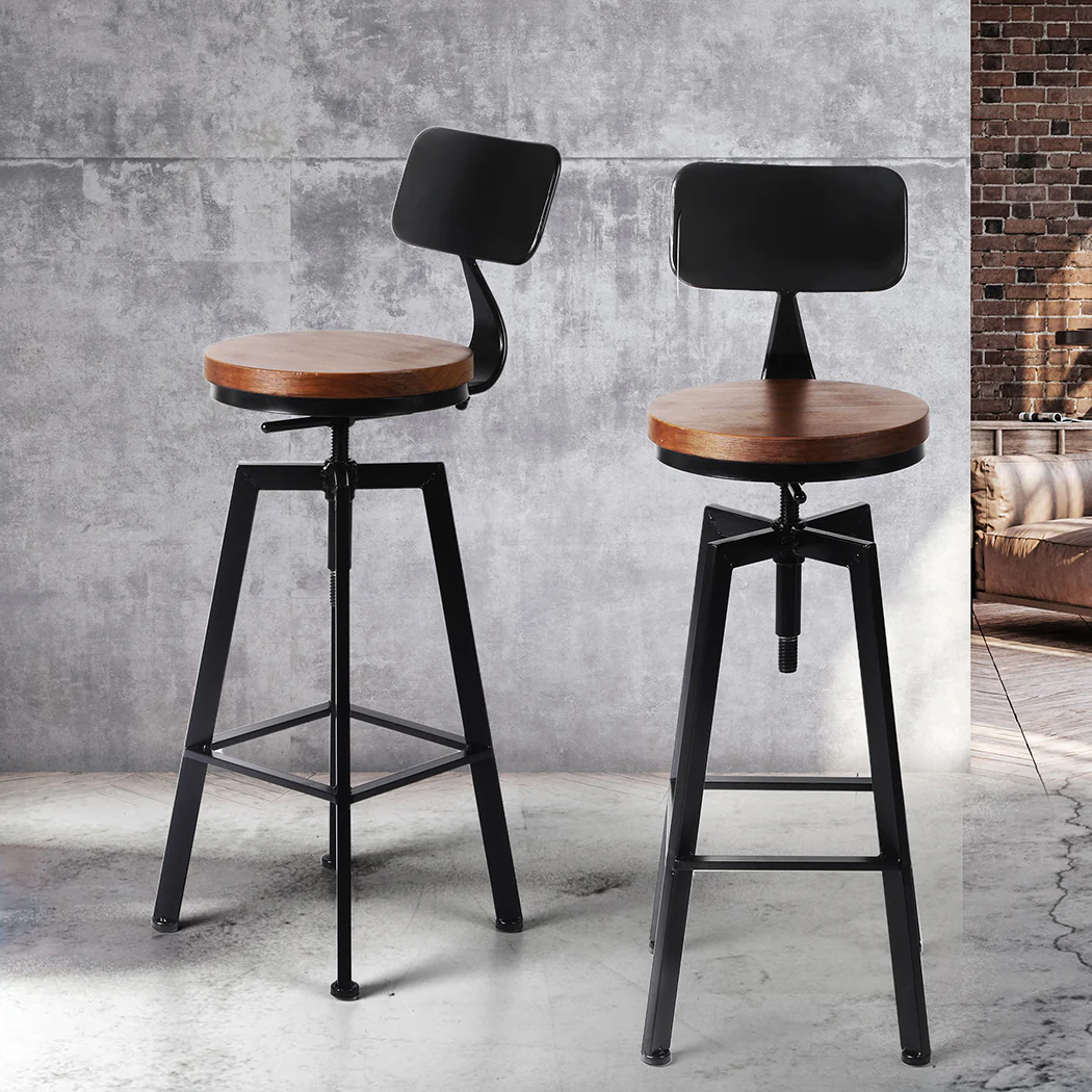 Levede 1x Industrial Bar Stools Kitchen - Image 7