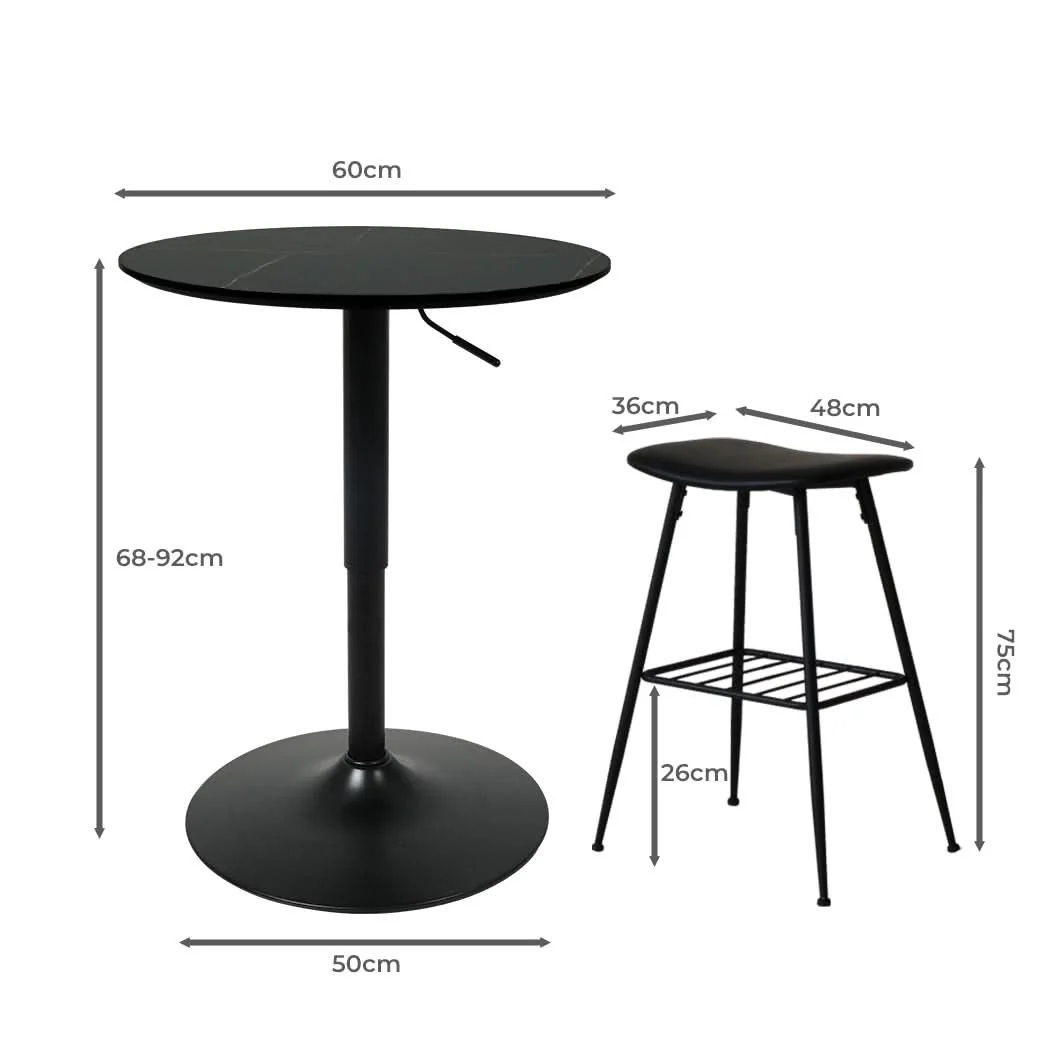 Levede 1XBar Table +2XBar Stools Set - Image 2