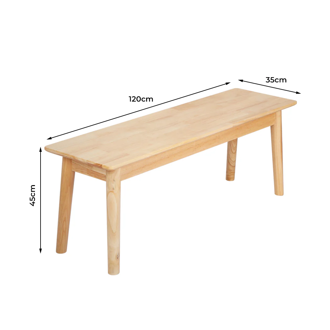 Levede 1XDining Chairs Bench Chair Seat Nature - Image 2