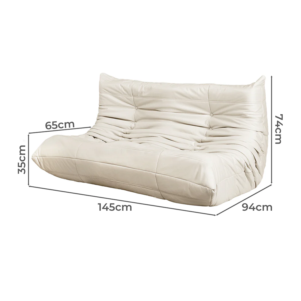 Levede 2 Seaters Floor Sofa Caterpillar Lounge - Image 2
