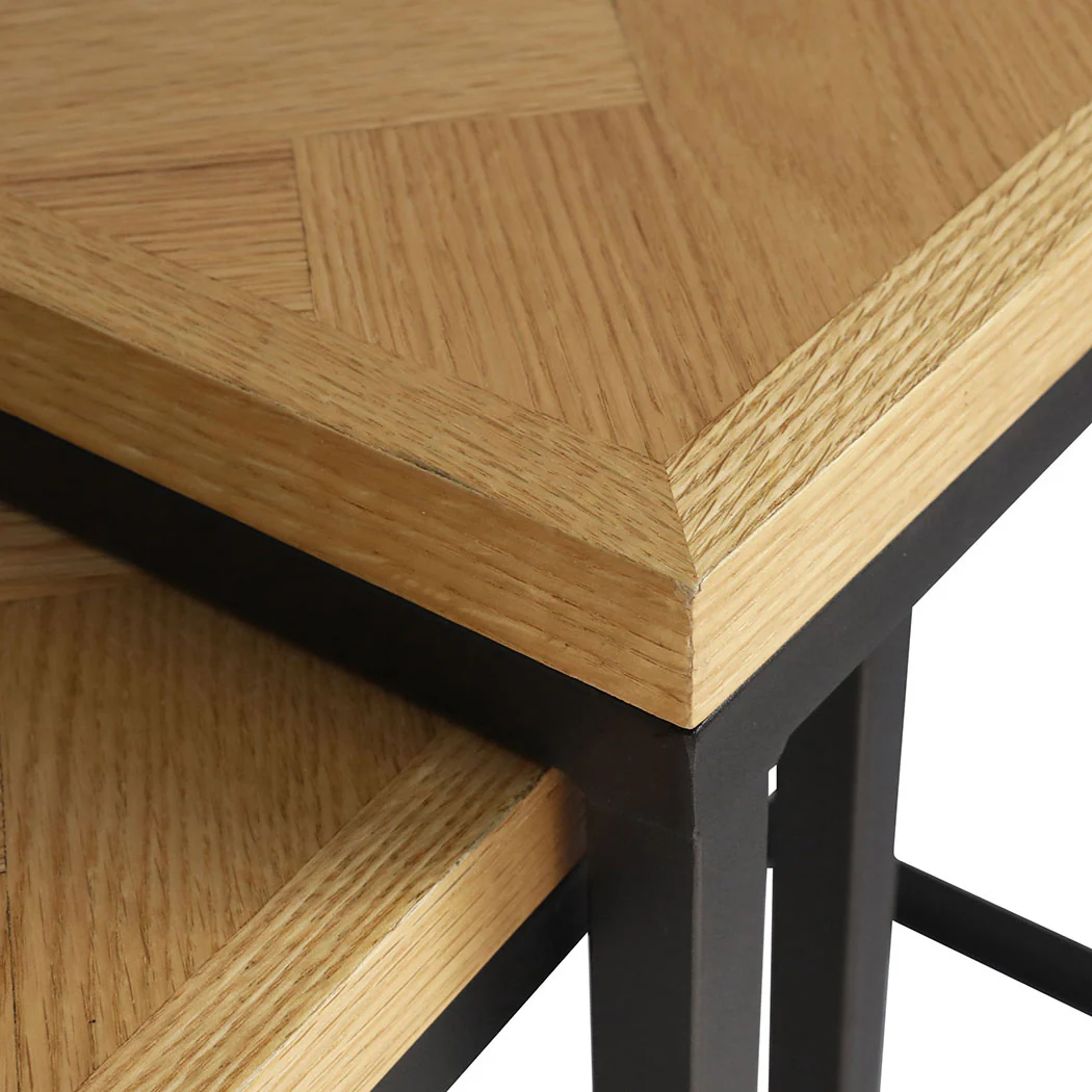 Levede 2PCS Nesting Coffee Tables - Image 3