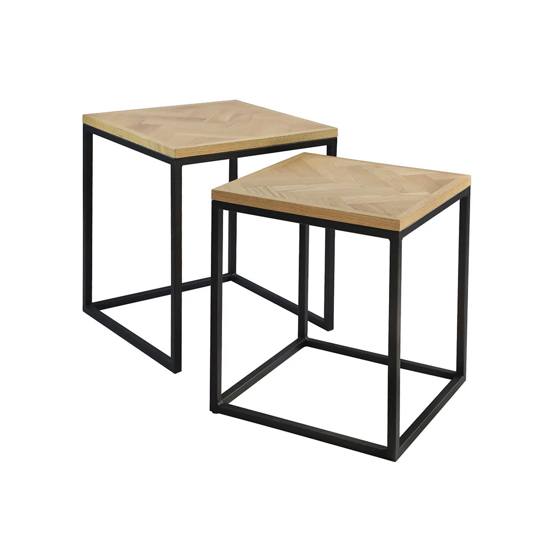 Levede 2PCS Nesting Coffee Tables - Image 8