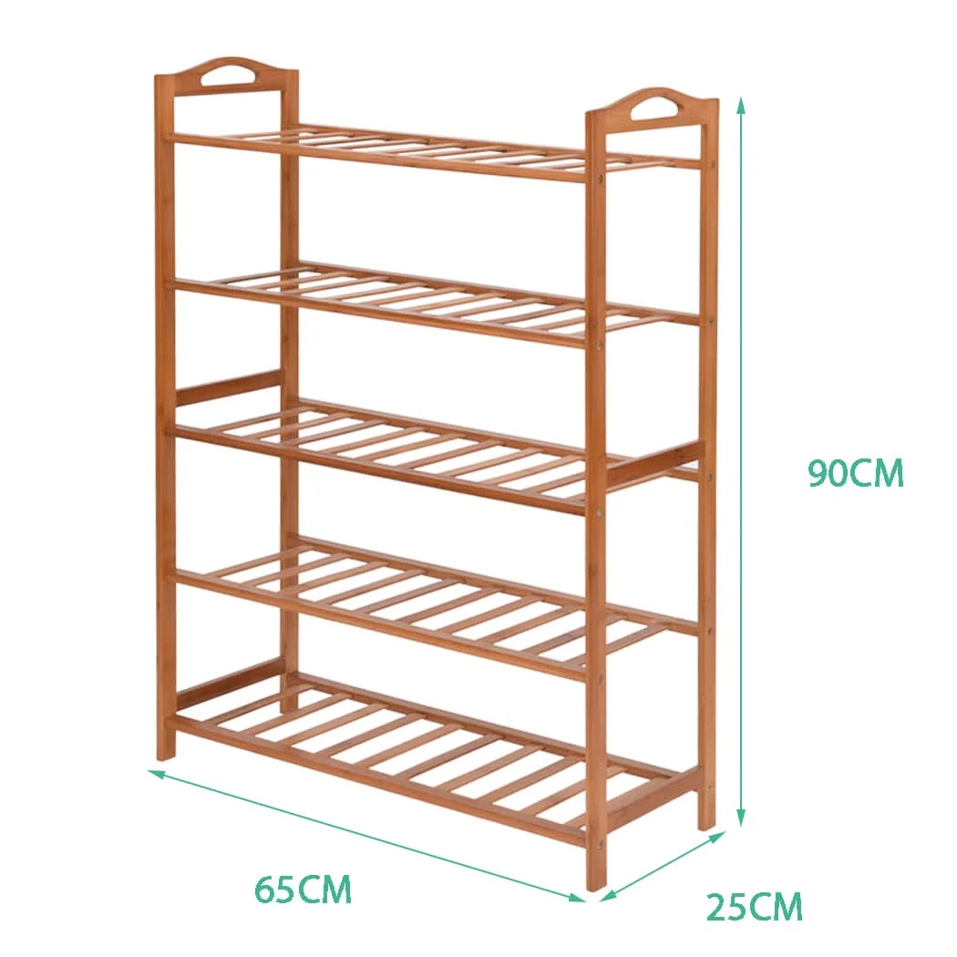 Levede 2x Bamboo Shoe Rack Shoes Organizer - Image 3