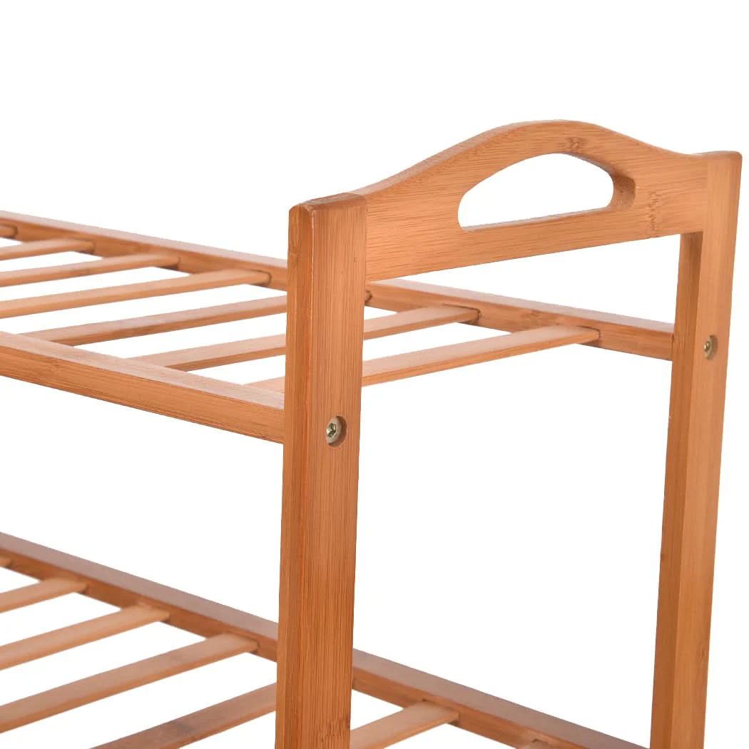 Levede 2x Bamboo Shoe Rack Shoes Organizer - Image 4