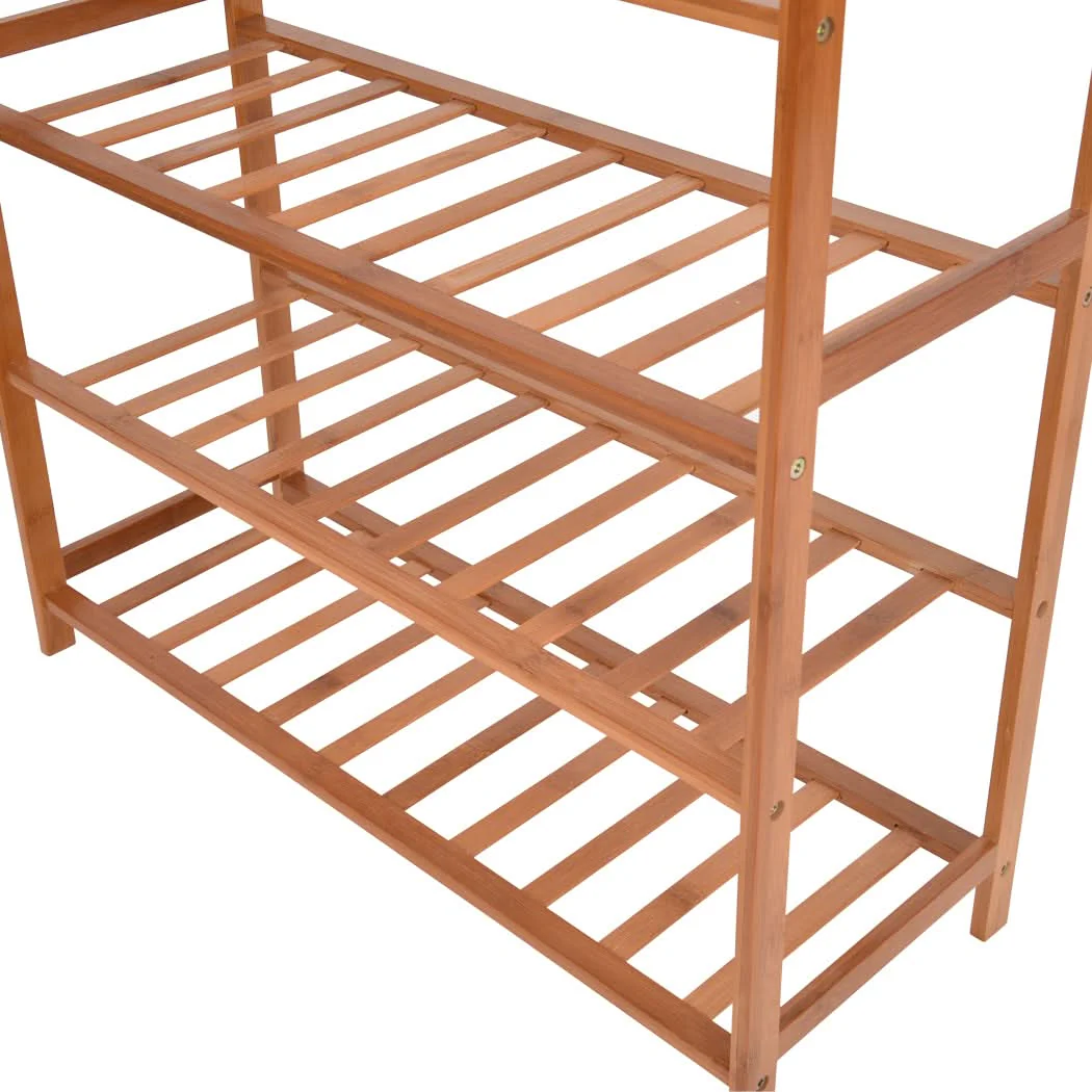 Levede 2x Bamboo Shoe Rack Shoes Organizer - Image 6