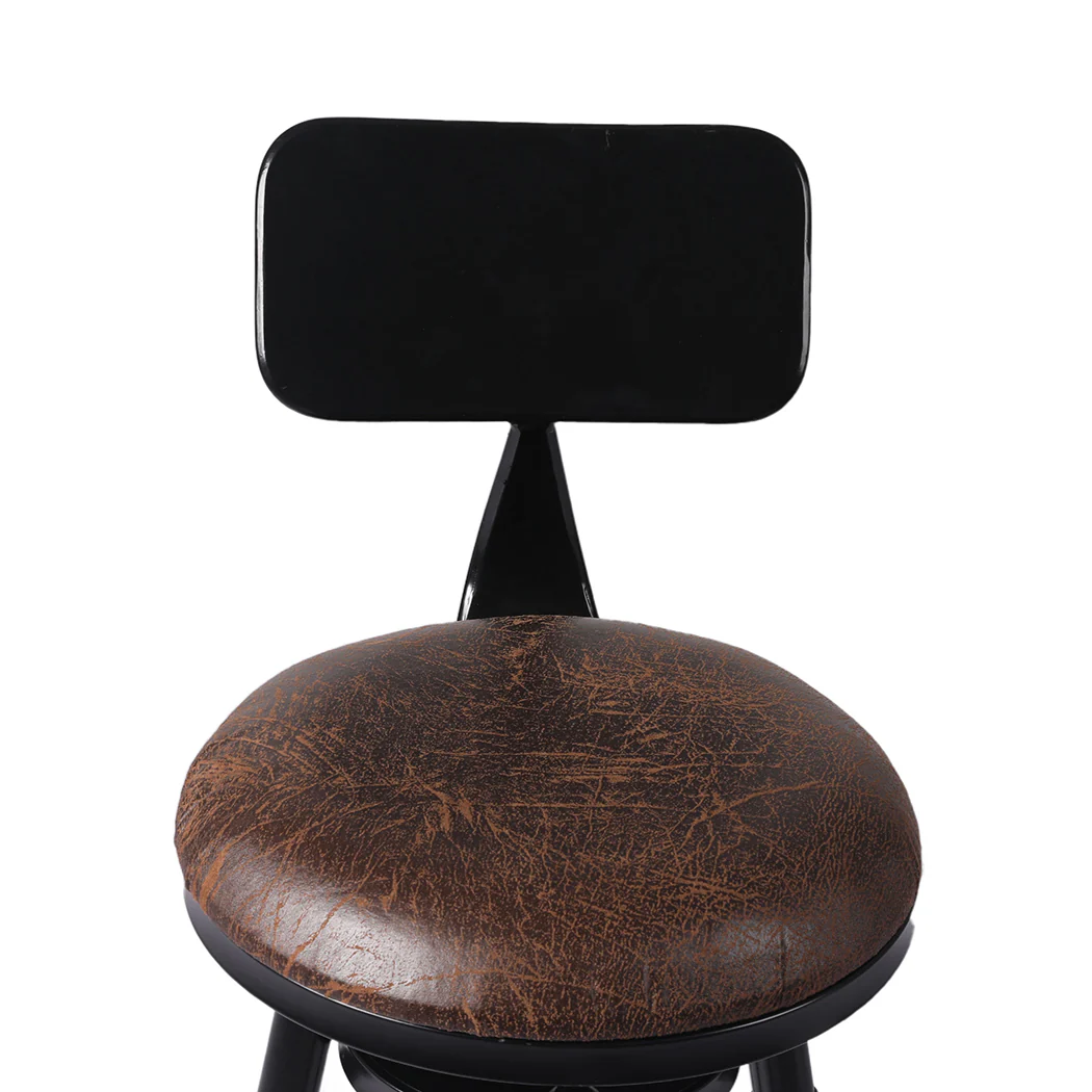Levede 2x Bar Stool Kitchen Wooden PU - Image 3