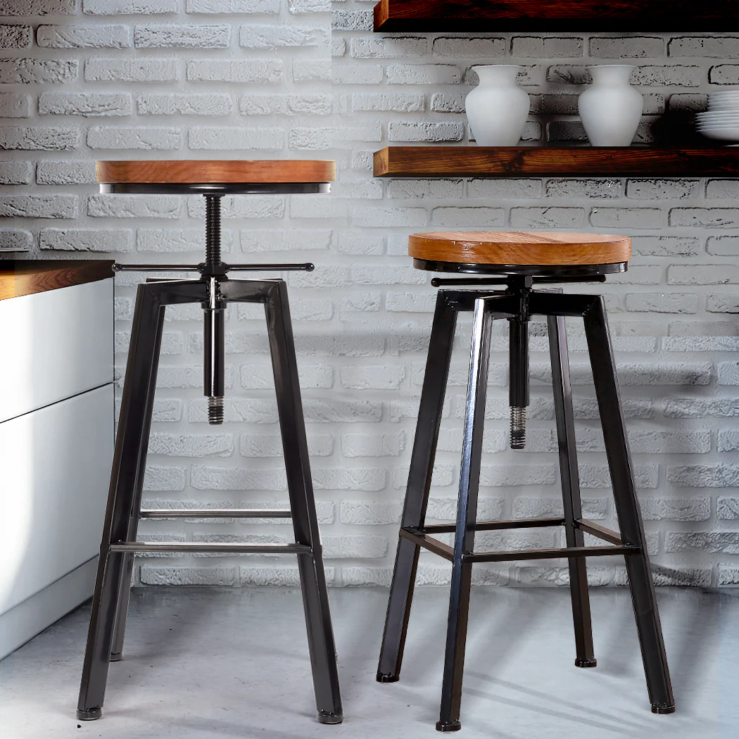 Levede 2x Bar Stools Industrial Kitchen - Image 6