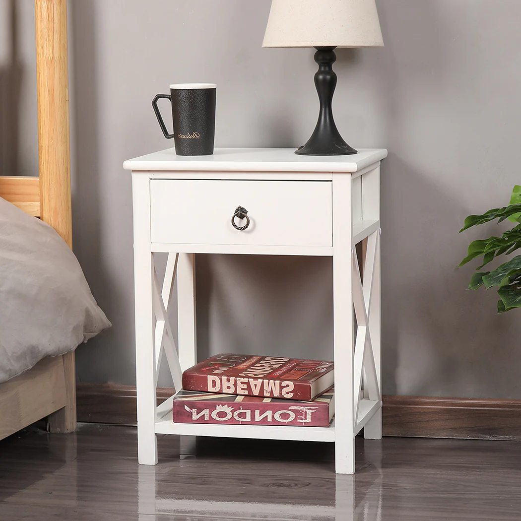Levede 2x Bedside Tables Drawers Side - Image 7