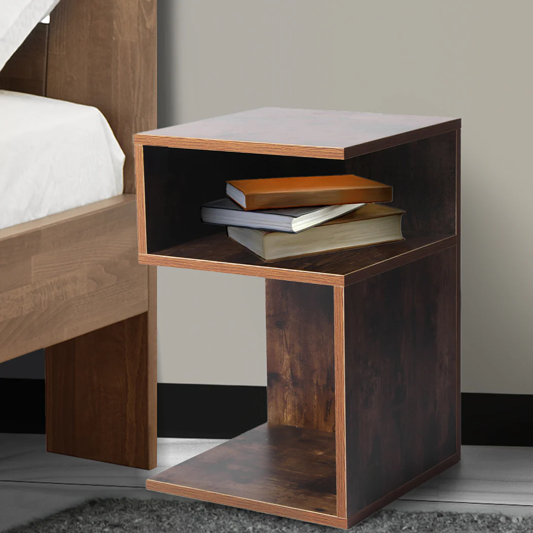 Levede 2x Bedside Tables Wood Side End Oak - Image 6