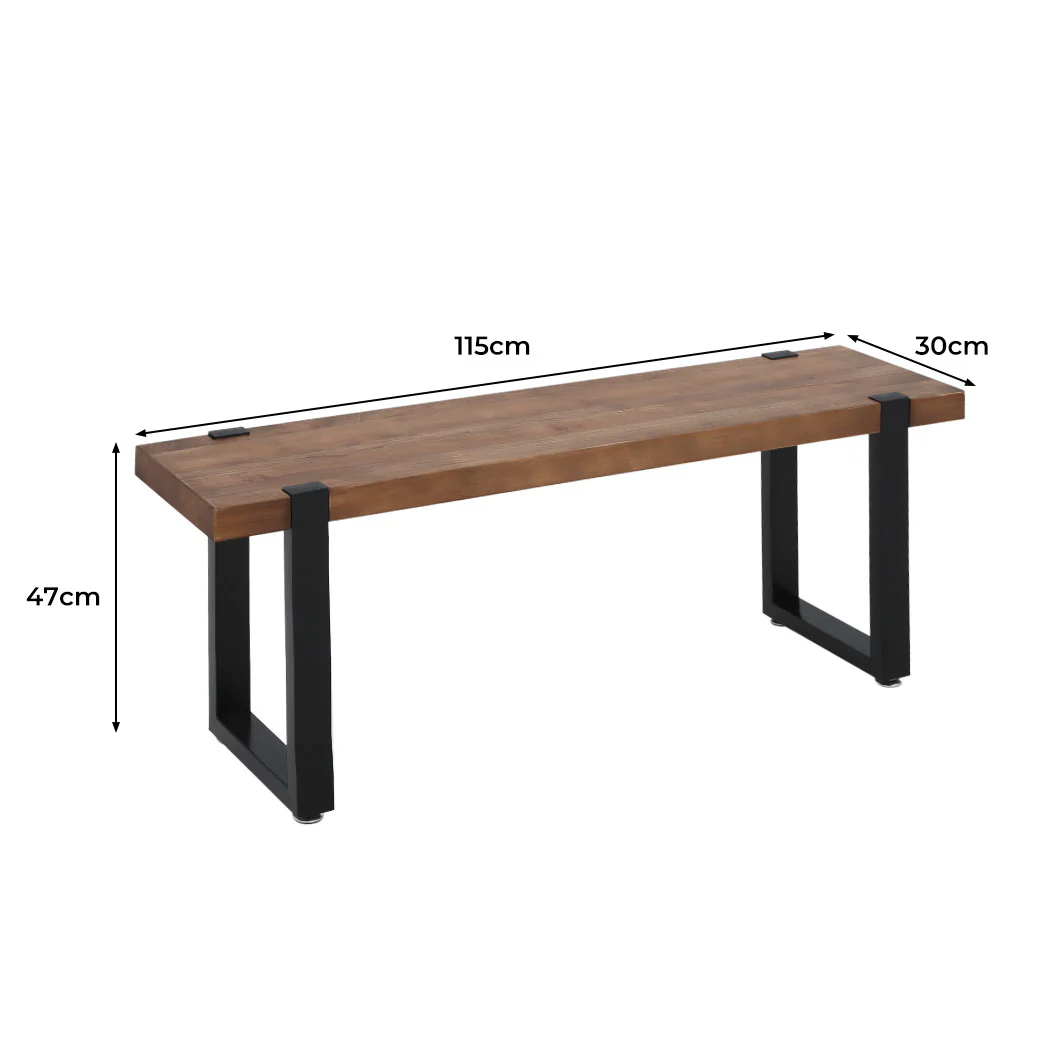 Levede 2x Dining Bench Chairs Wooden 115cm - Image 2