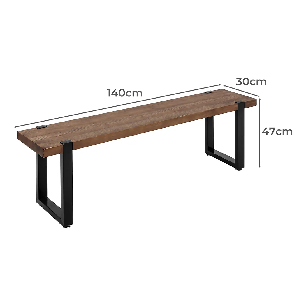 Levede 2x Dining Bench Chairs Wooden 140cm - Image 2