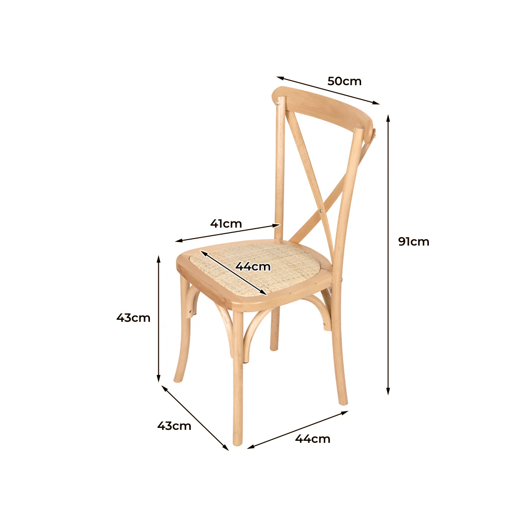 Levede 2X Dining Chairs Cross Back Chair - Image 2