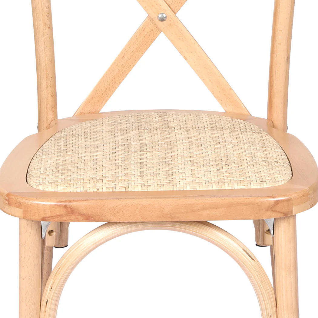 Levede 2X Dining Chairs Cross Back Chair - Image 3