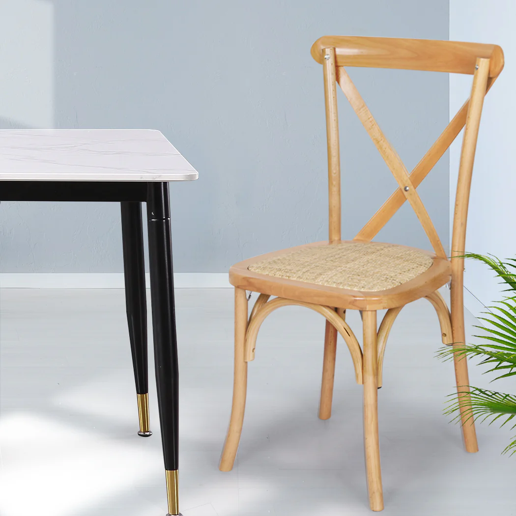 Levede 2X Dining Chairs Cross Back Chair - Image 6
