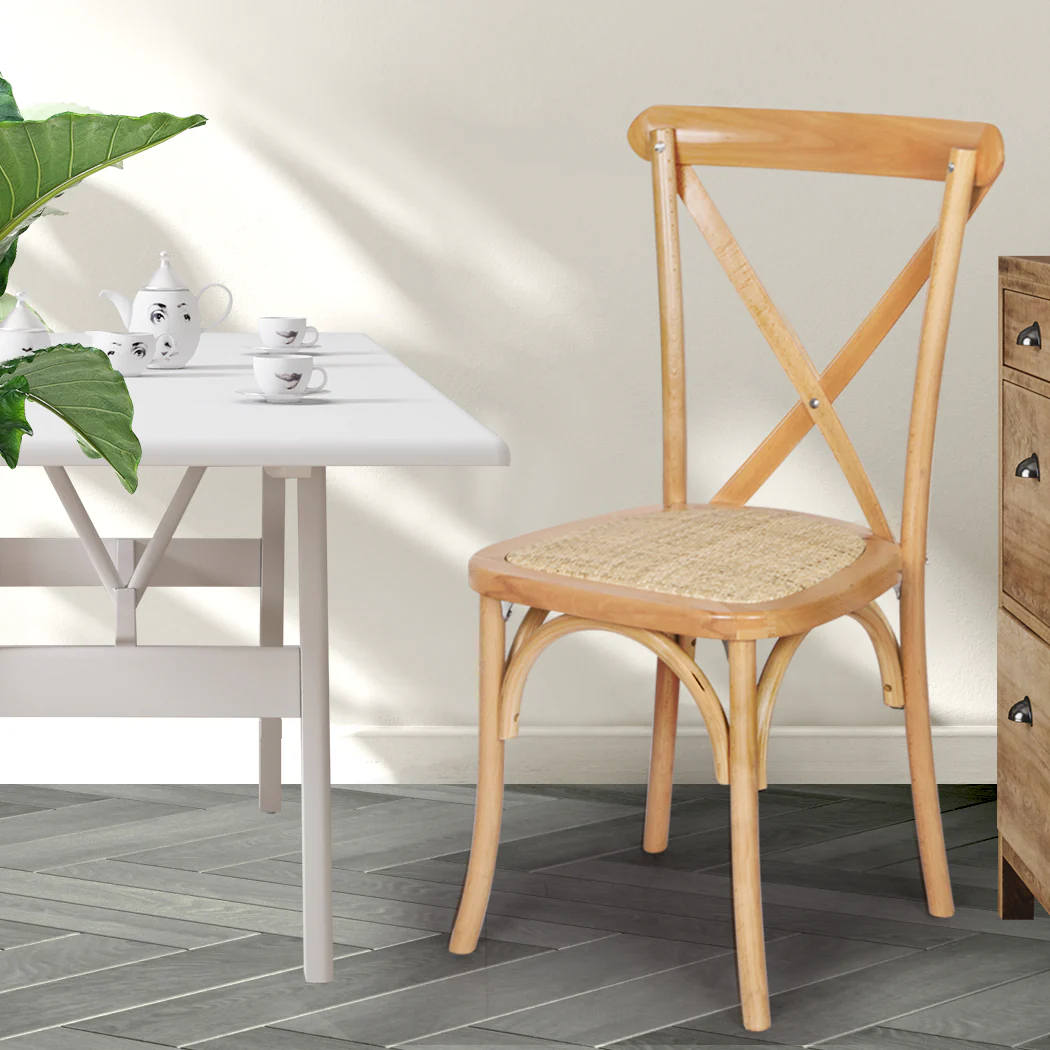 Levede 2X Dining Chairs Cross Back Chair - Image 7