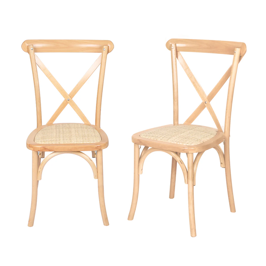 Levede 2X Dining Chairs Cross Back Chair - Image 8