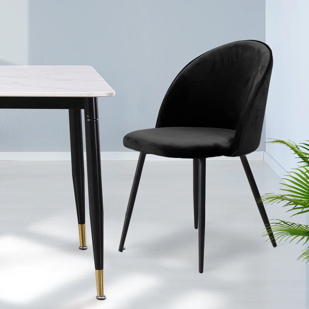 Levede 2x Dining Chairs Kitchen Cafe Black - Image 6