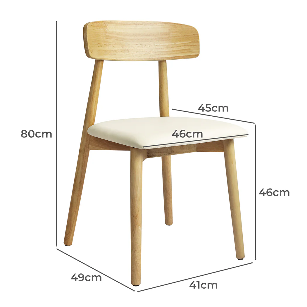Levede 2x Dining Chairs Kitchen Chair Natural - Image 2