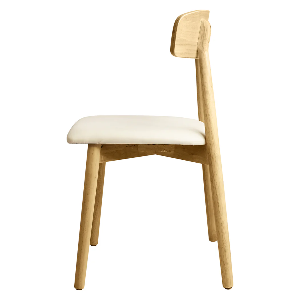 Levede 2x Dining Chairs Kitchen Chair Natural - Image 3