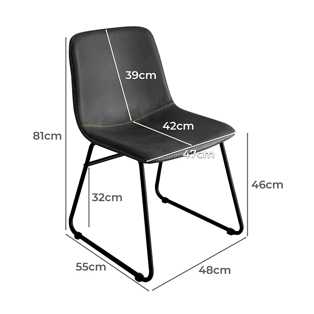 Levede 2x Dining Chairs Kitchen Table Black - Image 2