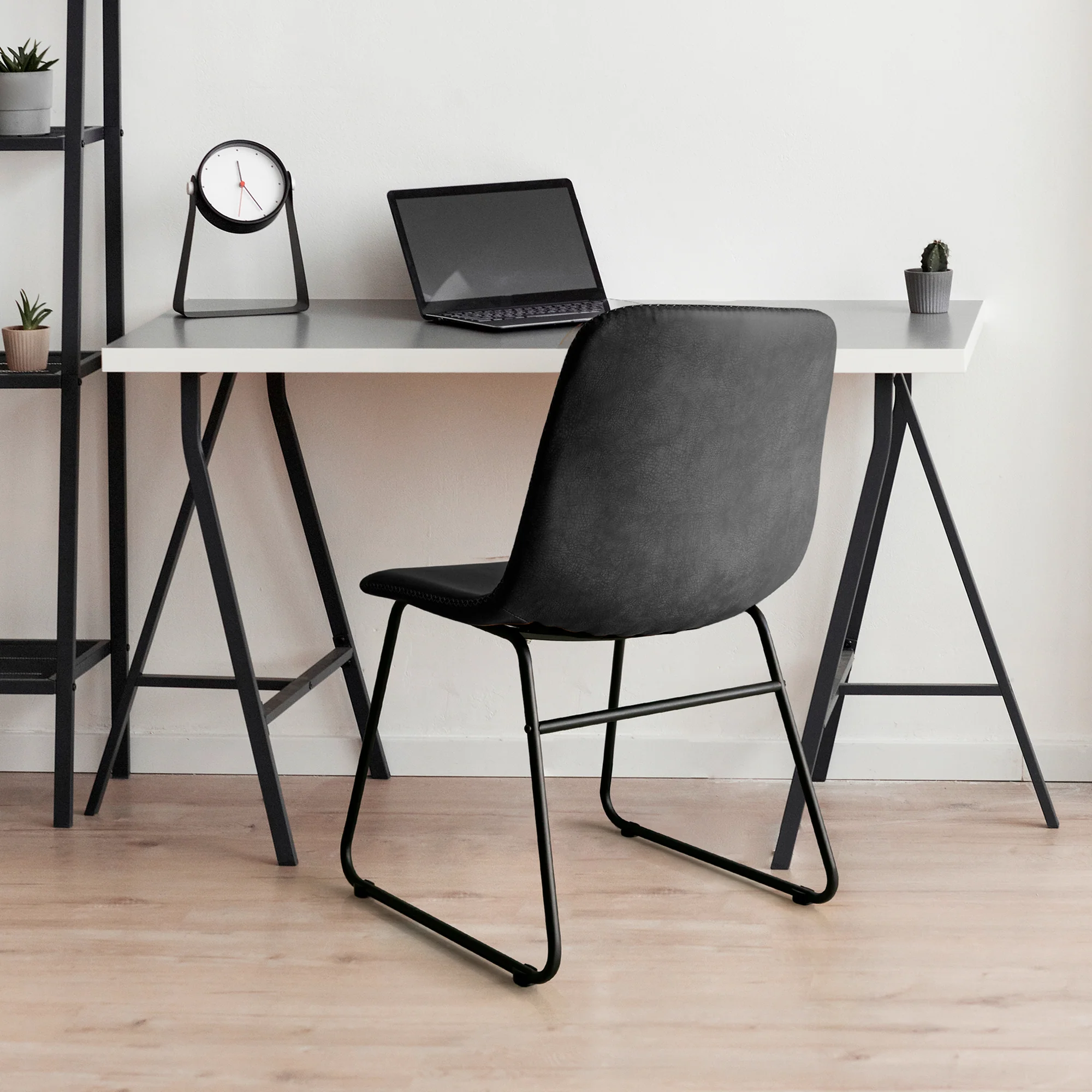 Levede 2x Dining Chairs Kitchen Table Black - Image 7