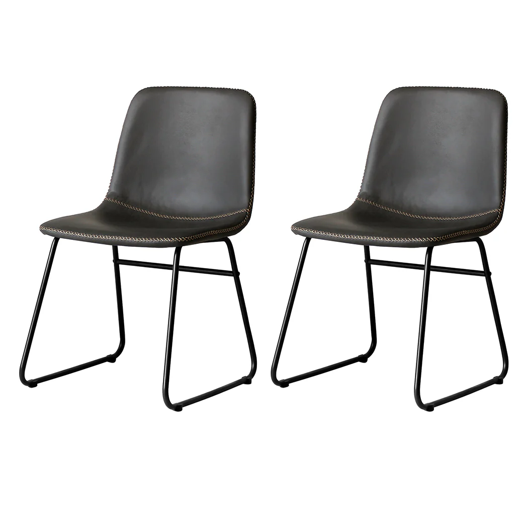 Levede 2x Dining Chairs Kitchen Table Black - Image 8