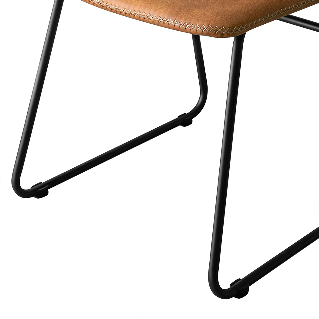 Levede 2x Dining Chairs Kitchen Table Brown - Image 5