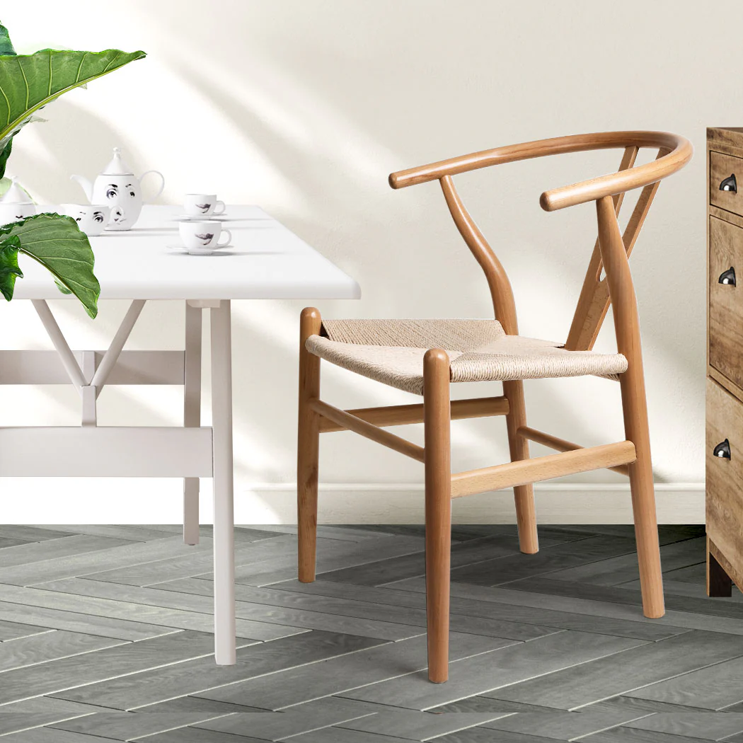 Levede 2x Dining Chairs Wooden Hans Clear - Image 6