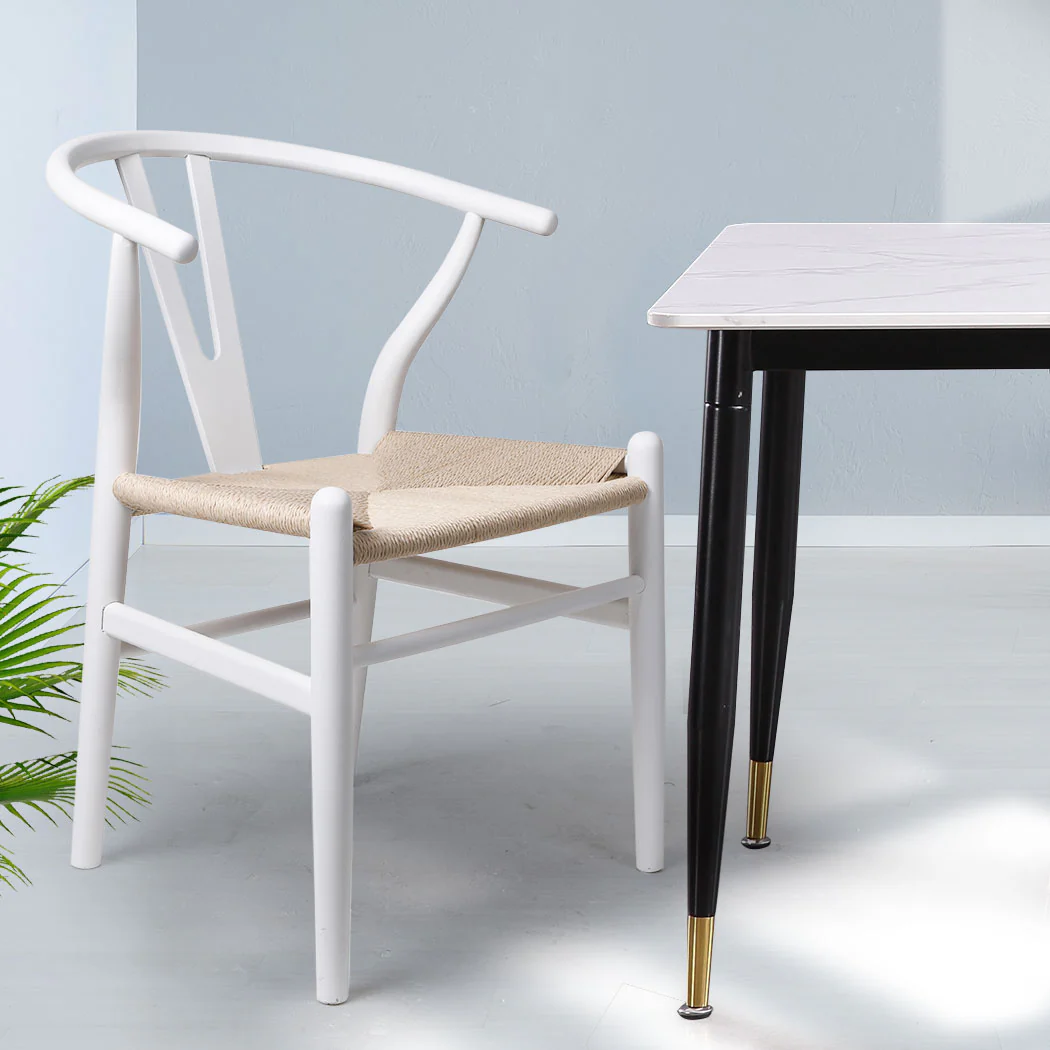 Levede 2x Dining Chairs Wooden Hans White - Image 7