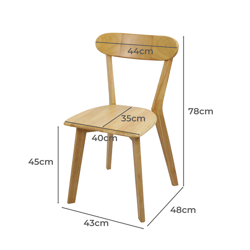 Levede 2x Dining Chairs Wooden Kitchen Chair - Image 2