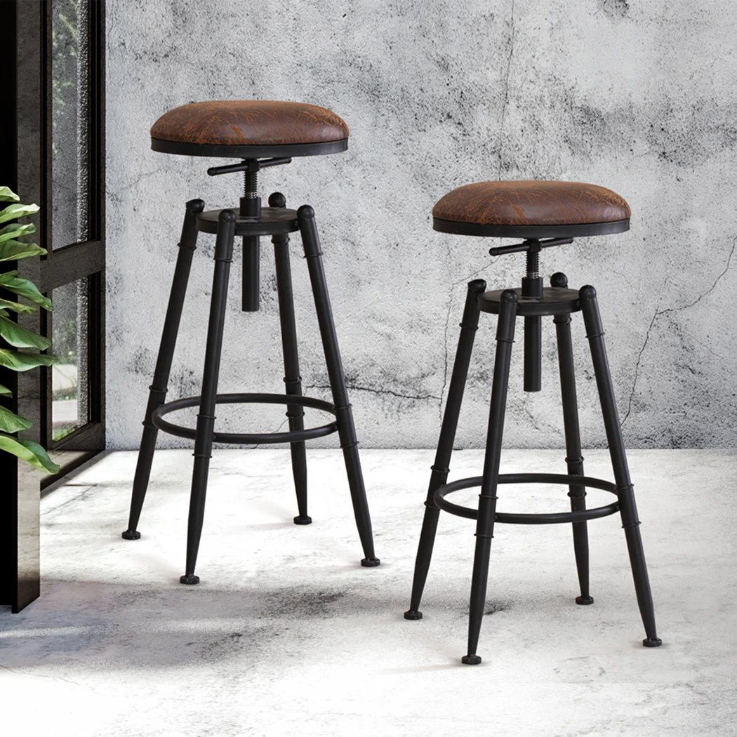 Levede 2x Industrial Bar Stools Kitchen - Image 6