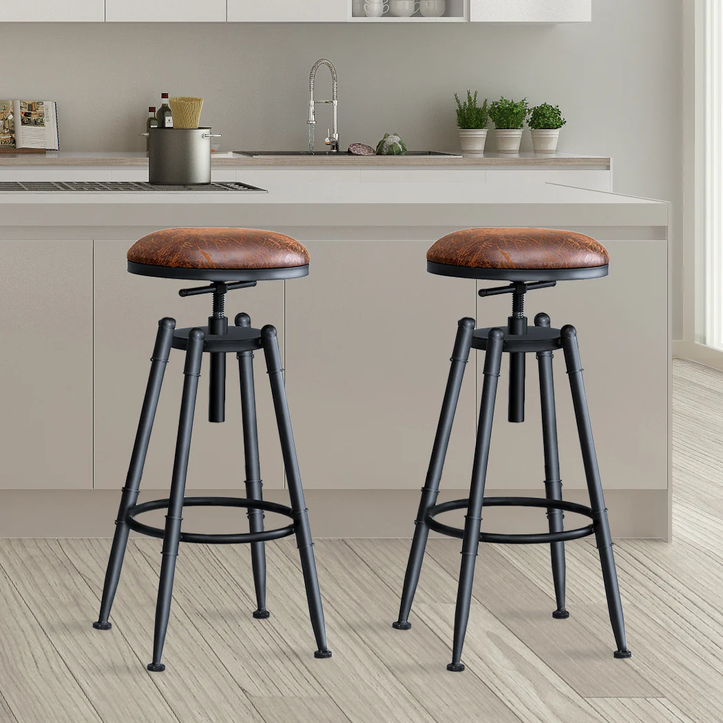 Levede 2x Industrial Bar Stools Kitchen - Image 7