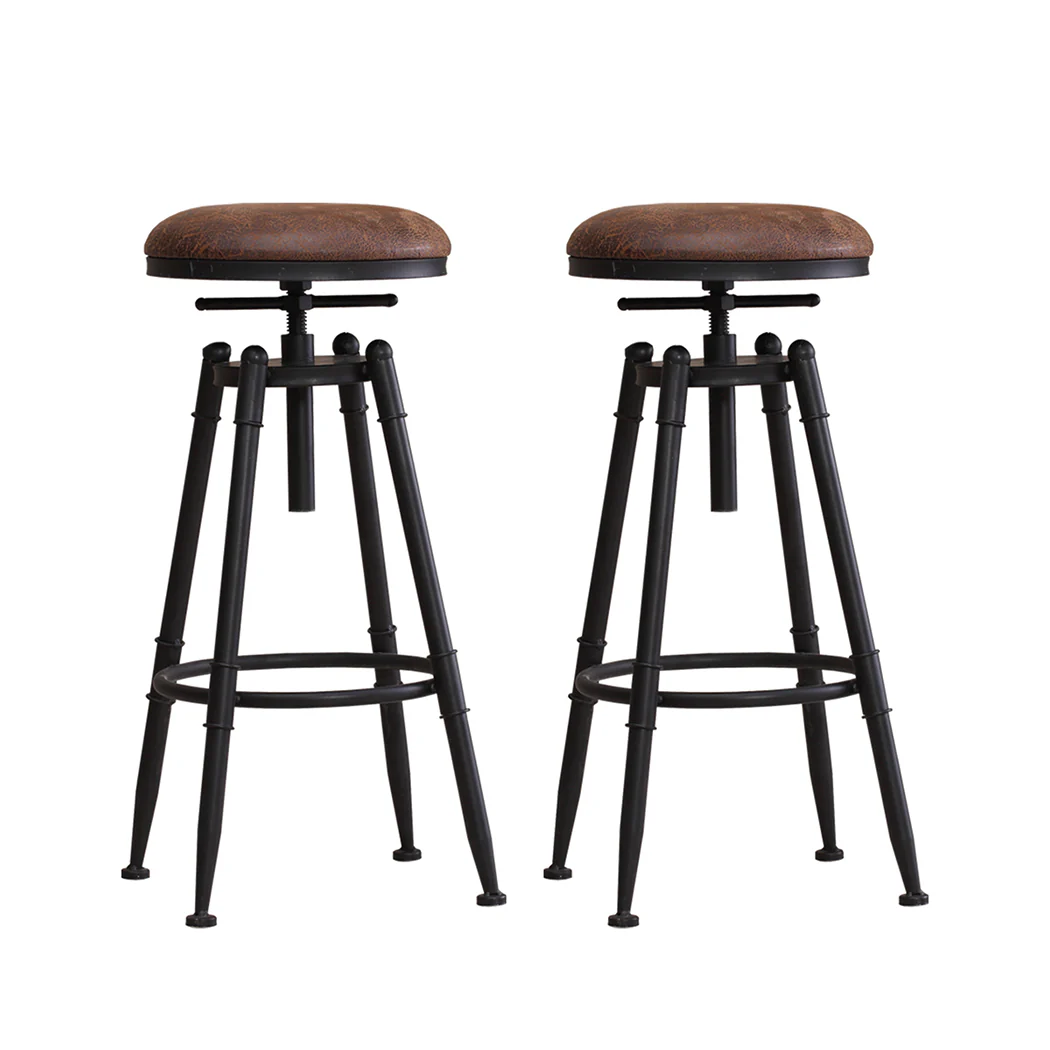 Levede 2x Industrial Bar Stools Kitchen - Image 8