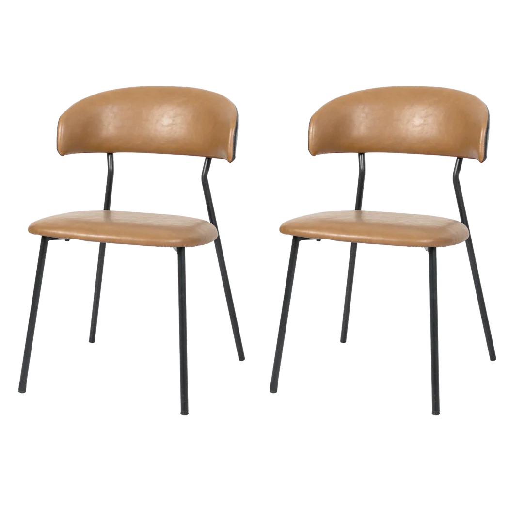 Levede 2x PU Leather Dining Chairs Kitchen Lounge - Image 8