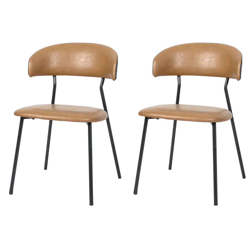 Levede 2x PU Leather Dining Chairs Kitchen Lounge - Image 9