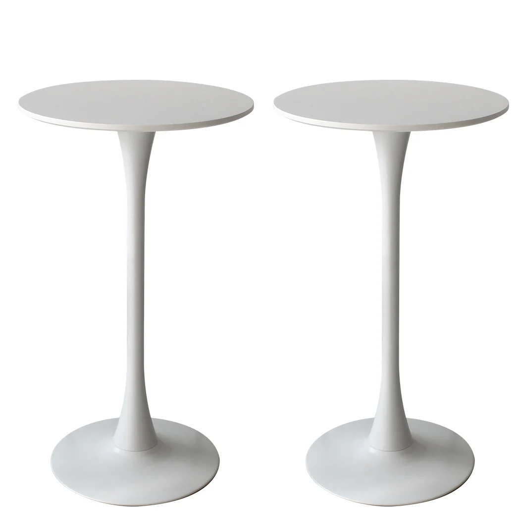 Levede 2x Round Bar Table Pub Tables White - Image 8