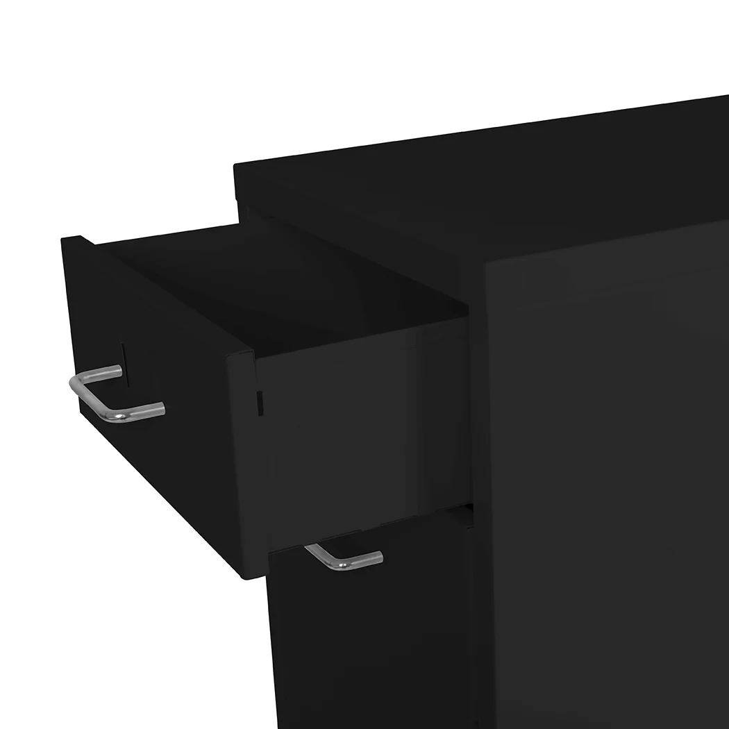 Levede 3 Drawer Office Drawers Cabinet Black - Image 5