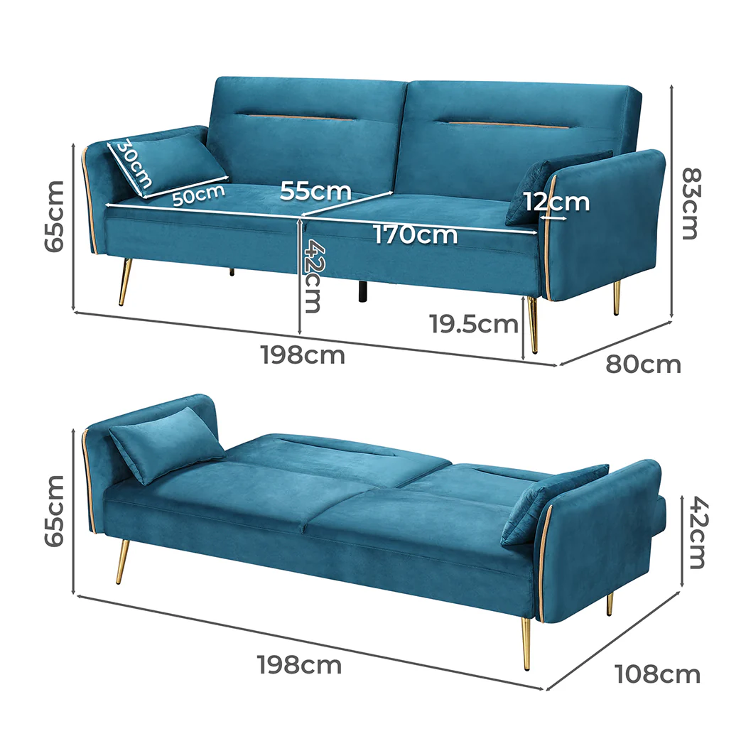 Levede 3-Seater Sofa Bed Convertible - Image 2