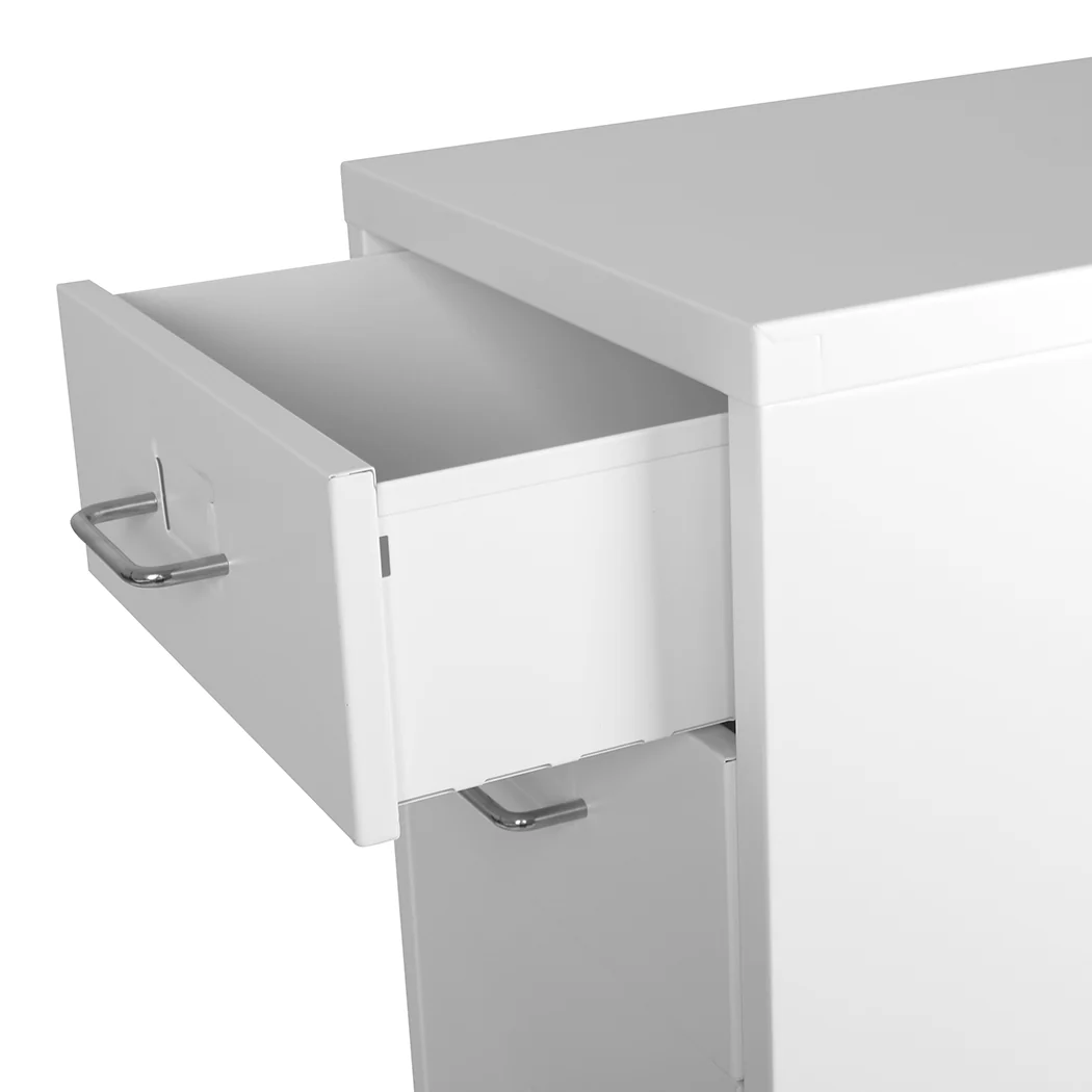 Levede 4 Drawer Office Drawers Cabinet White - Image 3